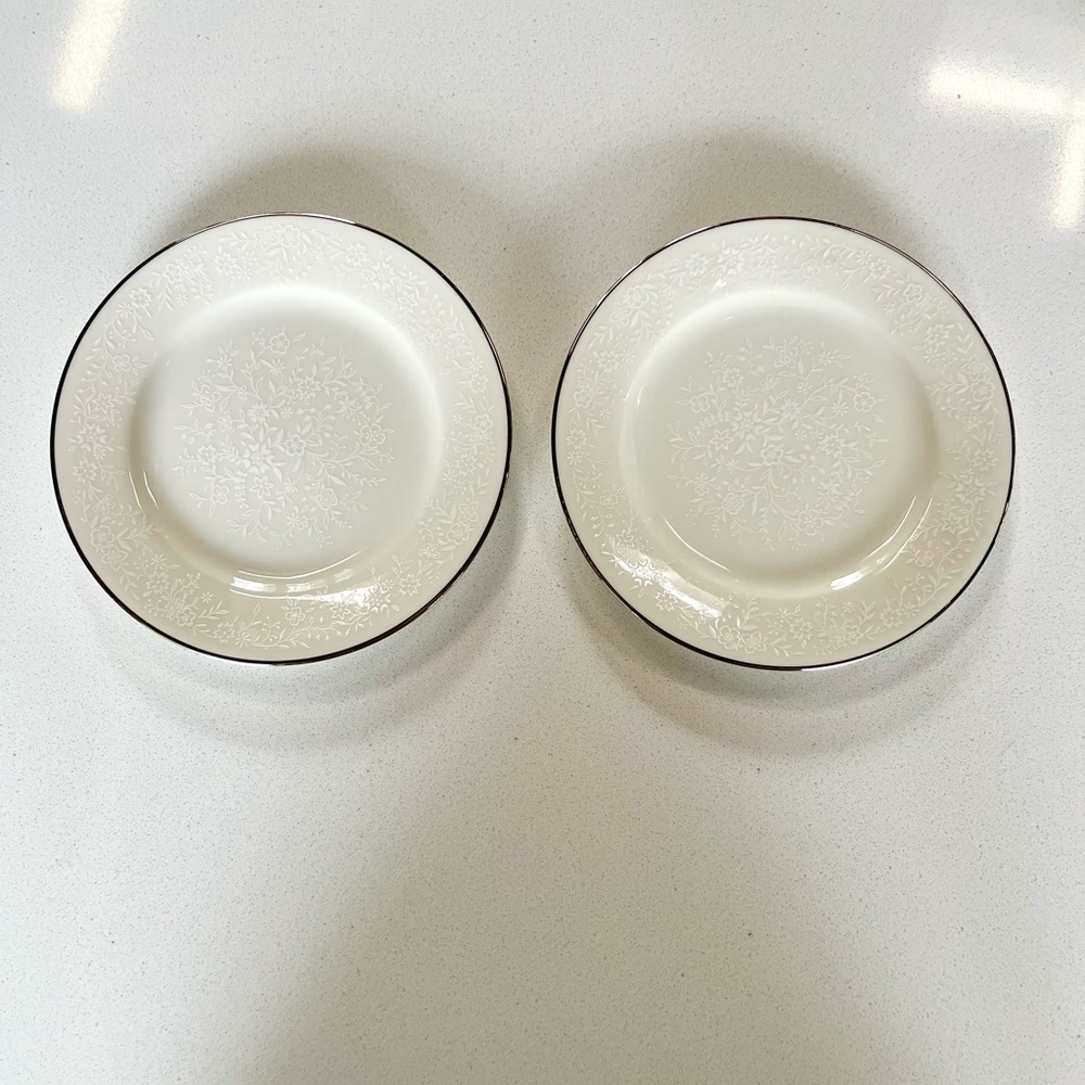 Set of 2 Noritake Ivory China 7192 Affection bread/butter dessert plate 6.25”